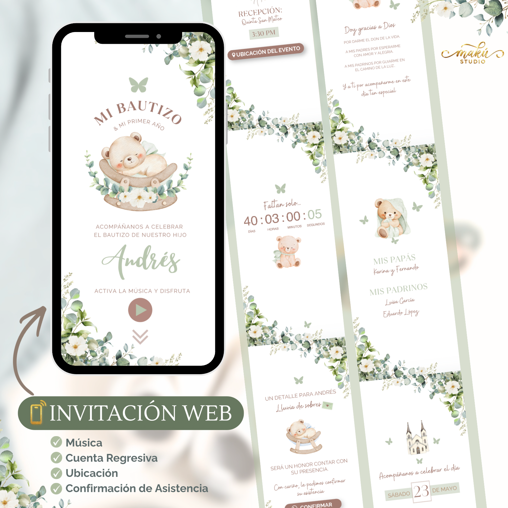 Invitación Web Personalizada para Eventos | Interactiva con Música